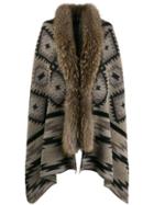 Bazar Deluxe Faux Fur Trim Cape Scarf - Neutrals