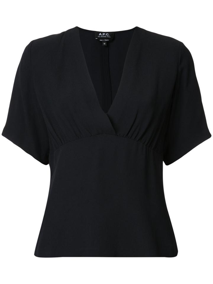 A.p.c. Deep V-neck Blouse - Blue