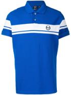 Sergio Tacchini Logo Stripe Polo Shirt - Blue