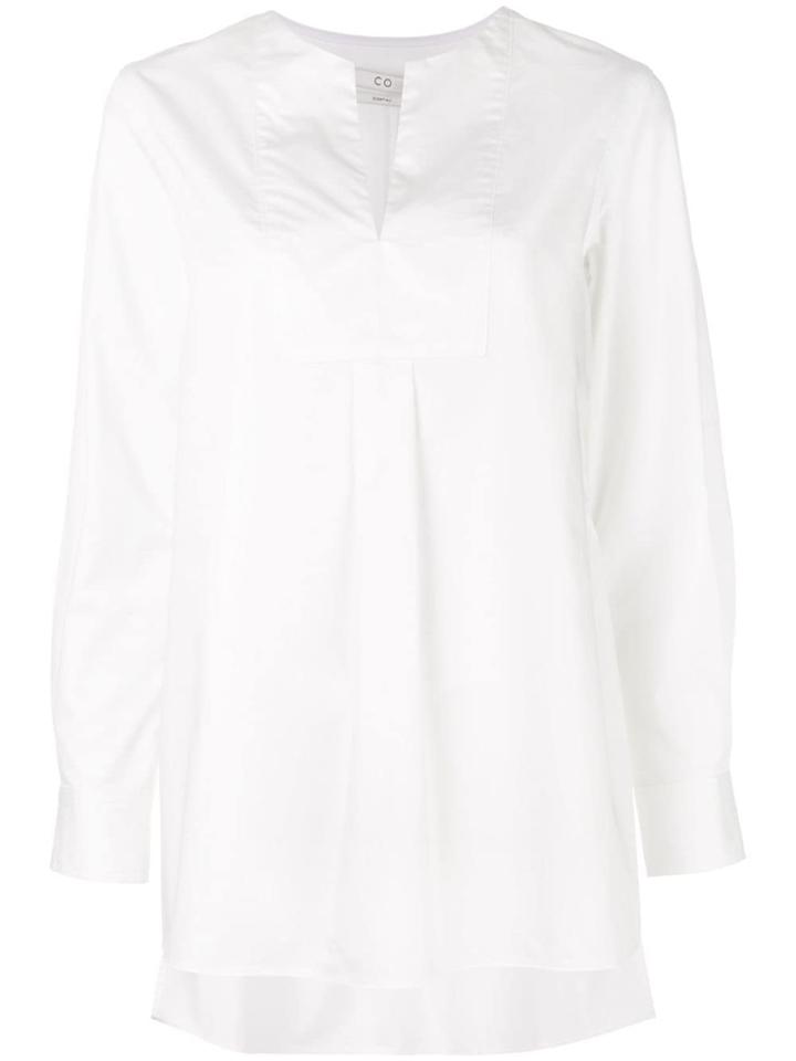 Co Neck Slit Blouse - White