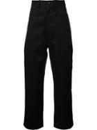 Junya Watanabe Comme Des Garçons Man Cropped Trousers, Men's, Size: Large, Black, Cotton/polyester