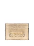 Moschino Embellished Logo Plaque Card Holder - Gold