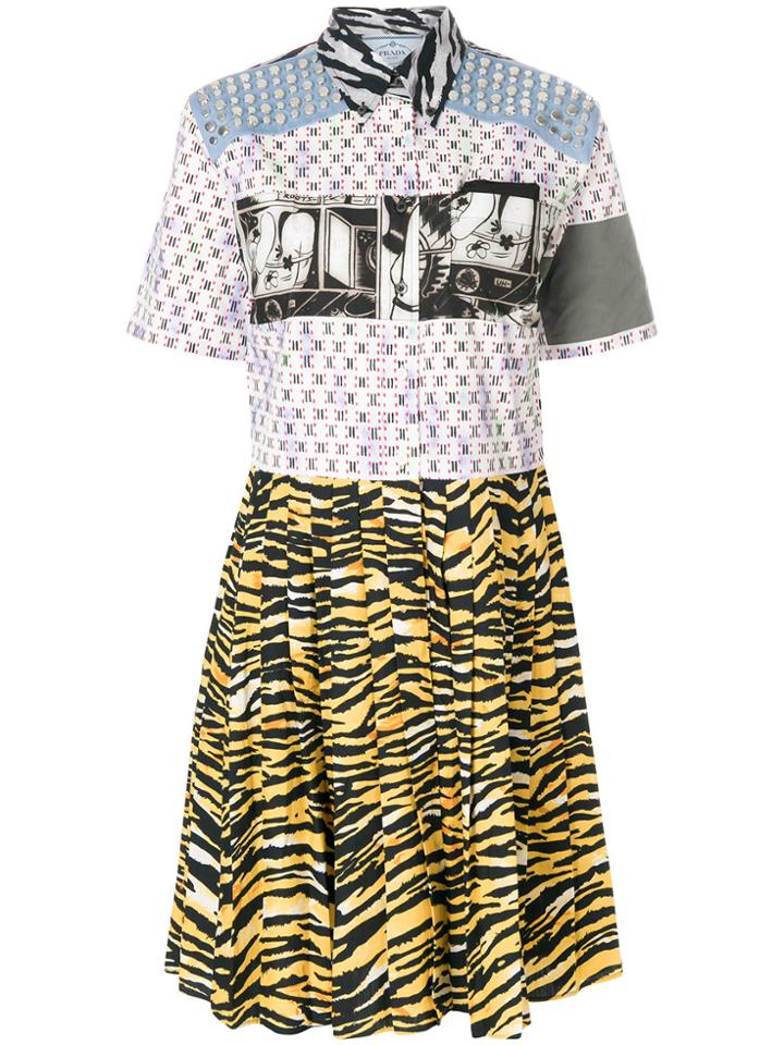 Prada Patchwork Shirt Dress - Multicolour