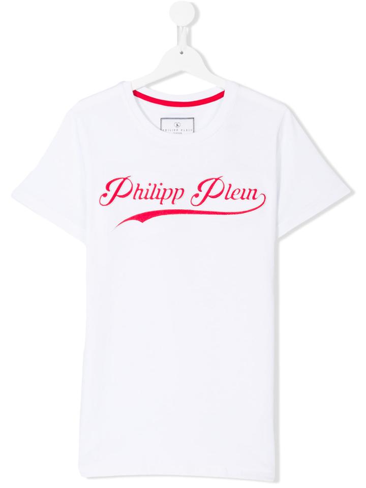Philipp Plein Junior Logo Printed T-shirt - White