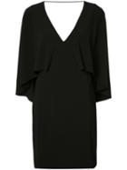 Halston Heritage Pleated Trim Dress, Women's, Size: 8, Black, Polyester/spandex/elastane