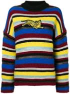 Kenzo Striped Tiger Patch Sweater - Yellow