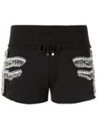 Andrea Bogosian Embellished Shorts, Women's, Size: Medium, Black, Cotton/polyester