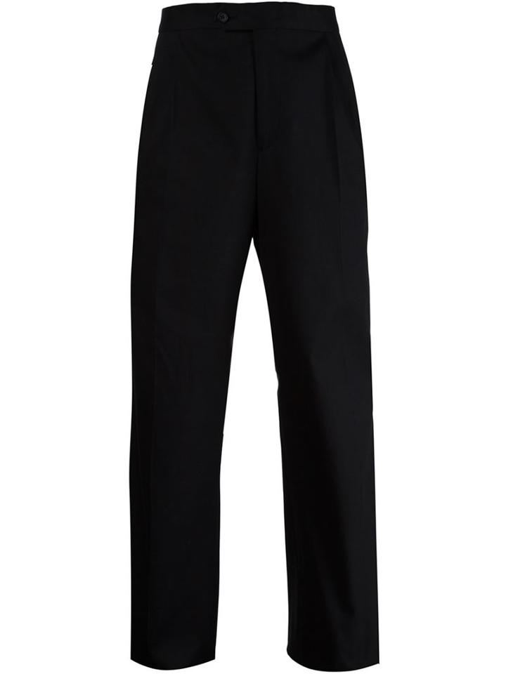 Yang Li Wide Leg Trousers, Men's, Size: 48, Black, Cotton/spandex/elastane