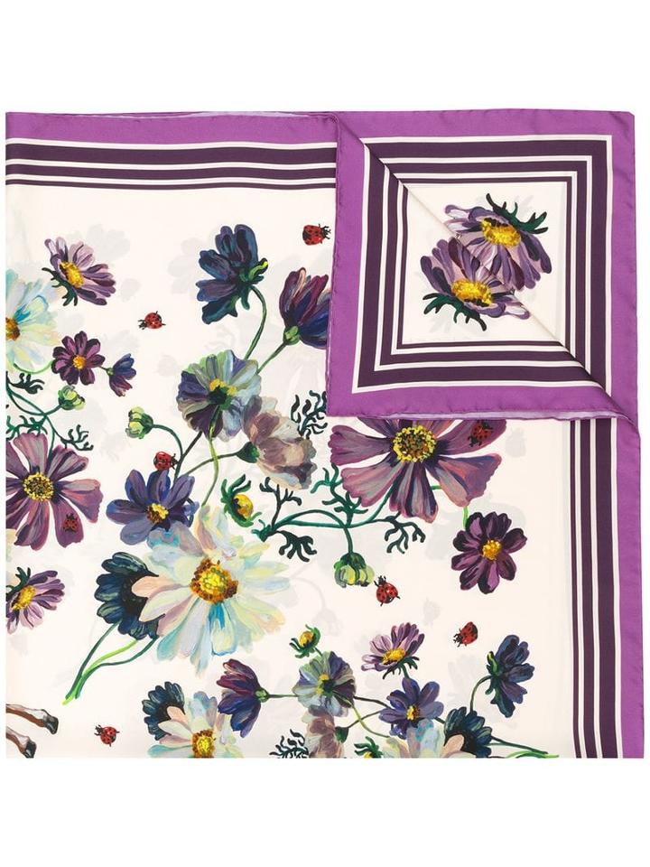 Gucci Flora Print Scarf - Neutrals