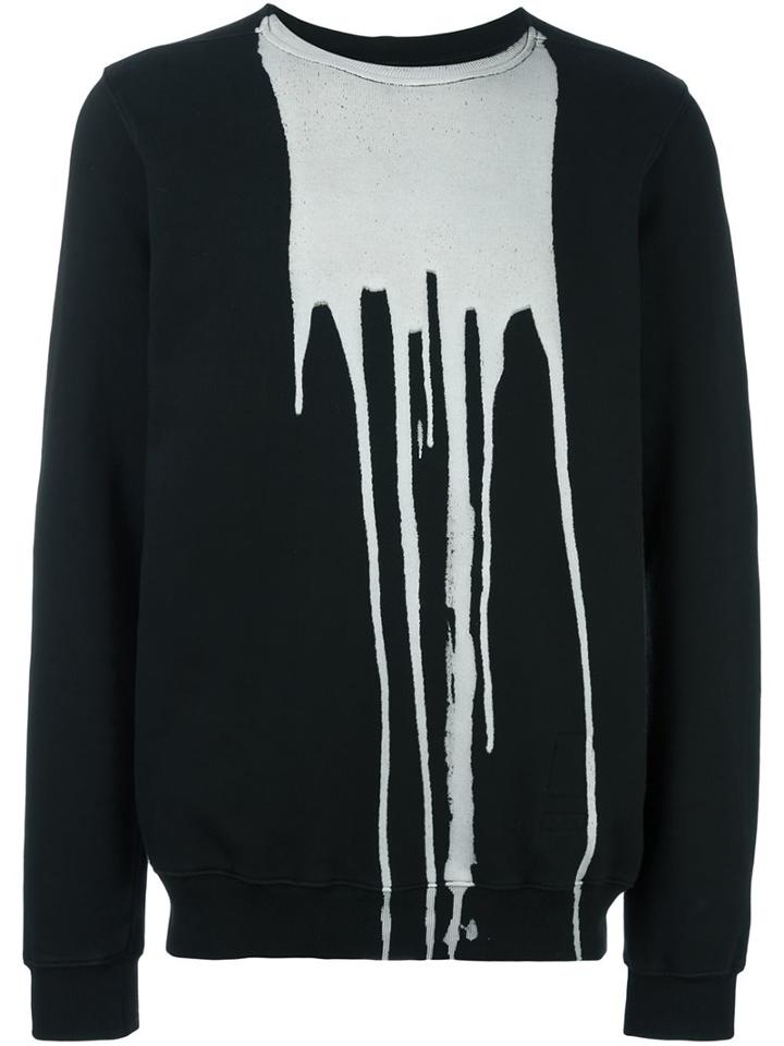 Rick Owens Drkshdw 'bleach Vomit' Sweatshirt, Men's, Size: Medium, Black, Cotton
