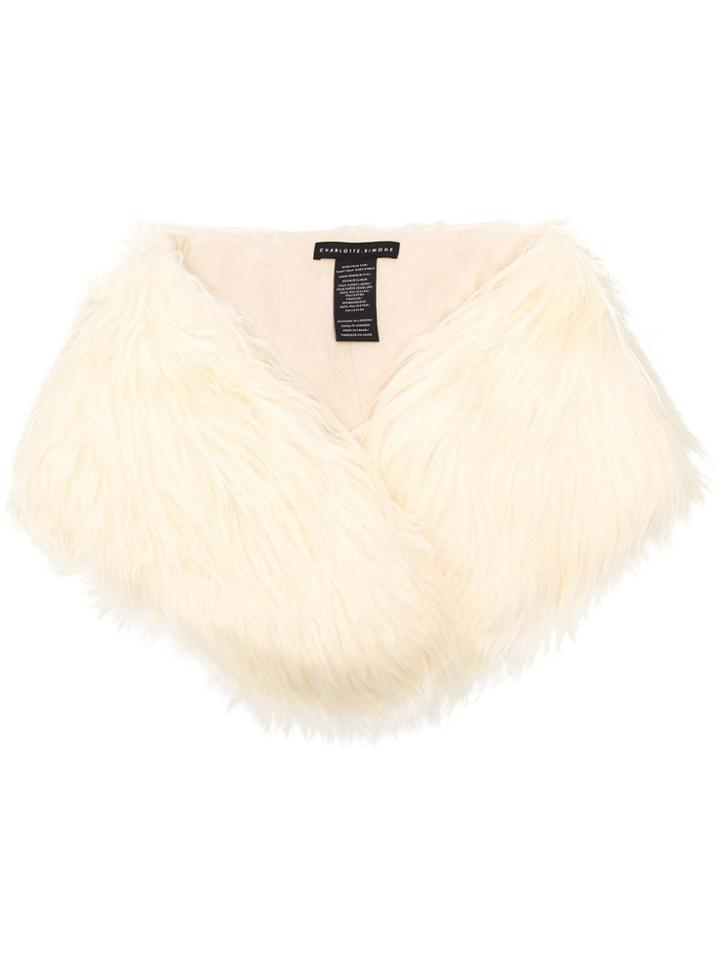 Charlotte Simone Faux Fur Stole - Neutrals