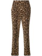 Dolce & Gabbana Leopard Print High-waisted Trousers - Brown