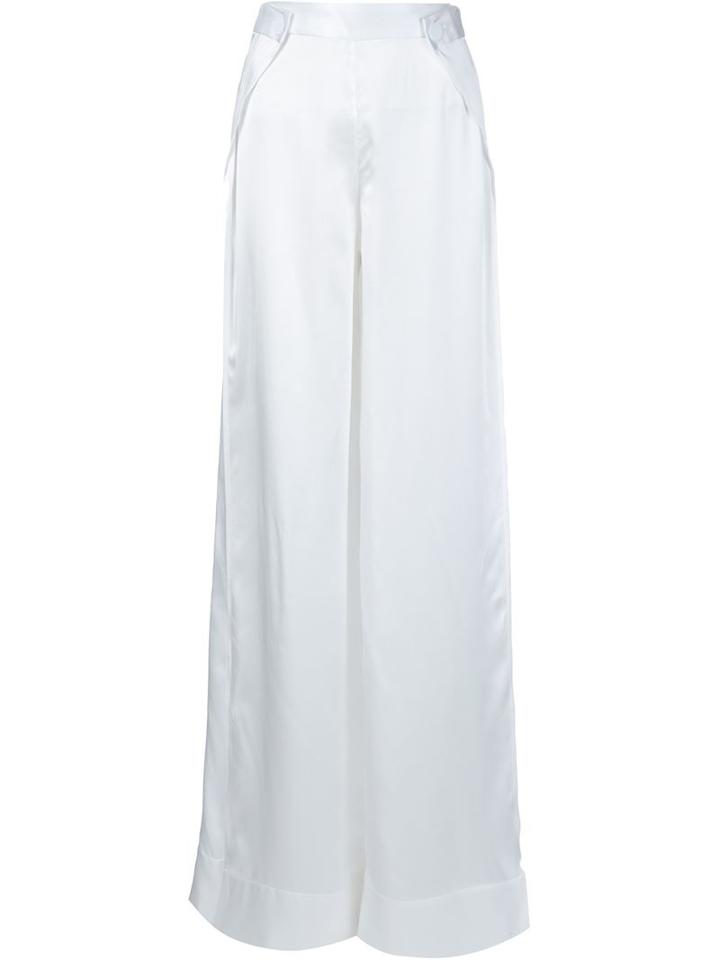 Alix Side Slit Palazzo Pants, Women's, Size: Xs, White, Silk