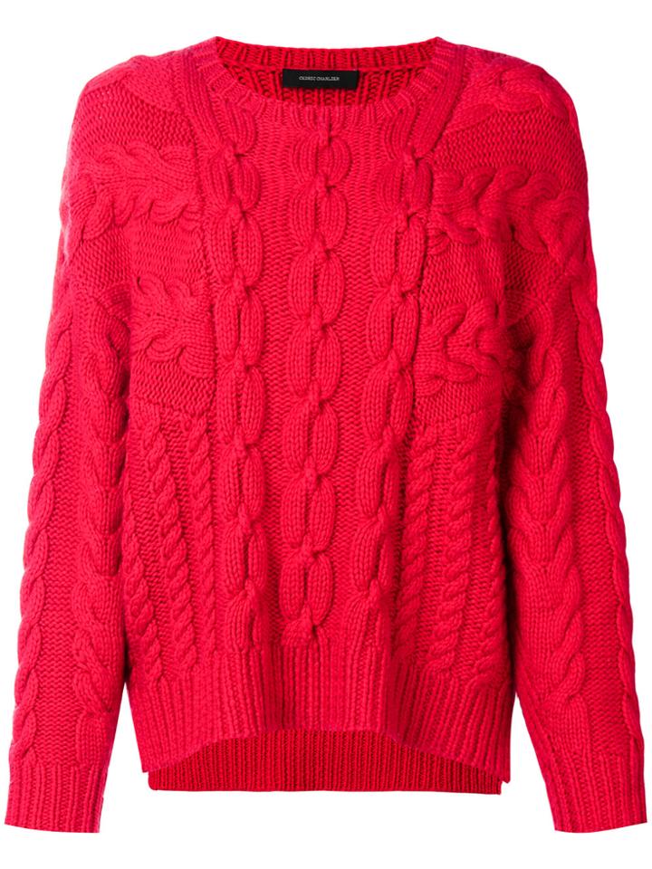 Cédric Charlier Chunky Knit Jumper - Red