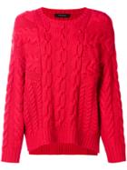 Cédric Charlier Chunky Knit Jumper - Red