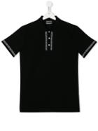 Young Versace Teen Logo Print Polo Shirt - Black