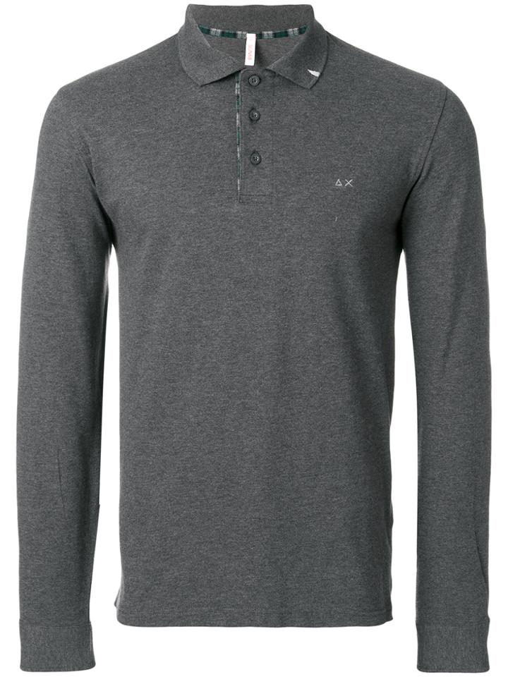 Sun 68 Fitted Polo Sweatshirt - Grey