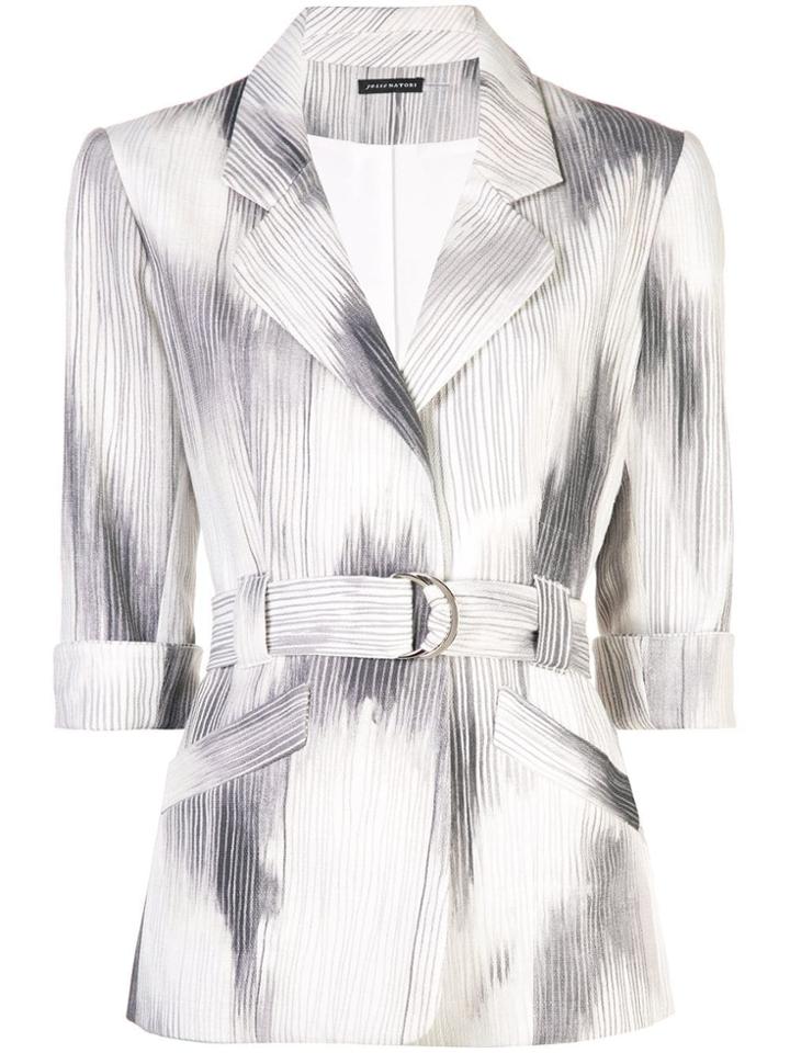 Josie Natori Texture Cotton Belted Topper - White