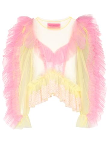 Victor & Rolf Ruffled Tulle Blouse - Yellow