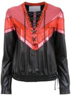 Nk Leather Panelled Top - Black