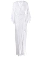 Temptation Positano Embroidered Wrap Maxi Dress - White