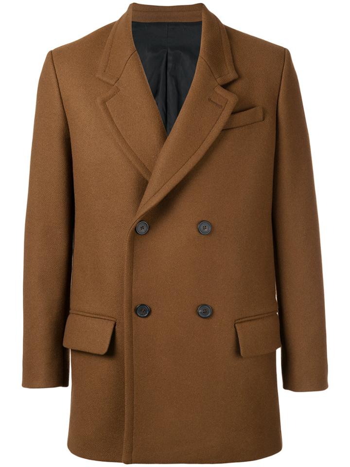Ami Alexandre Mattiussi Double Breasted Short Coat - Brown
