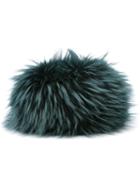 Mr & Mrs Italy Fur Cossack Hat, Women's, Green, Racoon Fur