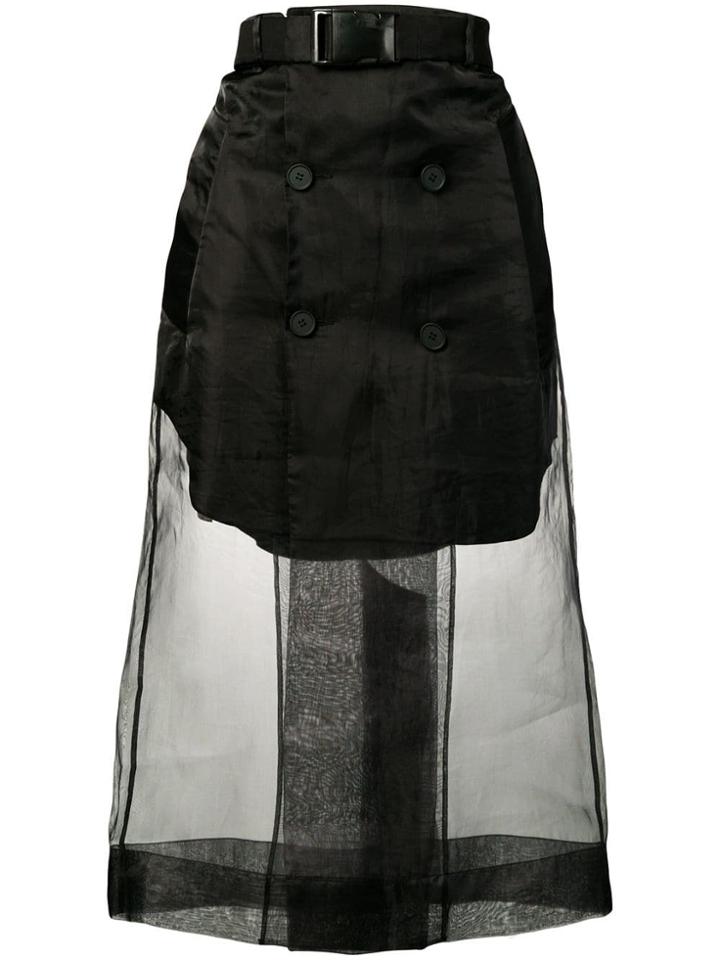 Maison Margiela Mesh Layered Skirt - Black
