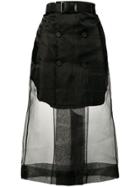 Maison Margiela Mesh Layered Skirt - Black