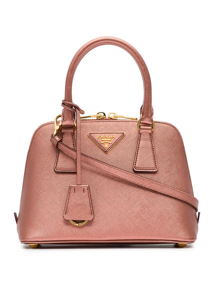 Prada Pink Promenade Mini Leather Bag - Pink & Purple