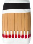 Moschino Matchstick Intarsia Knit Skirt