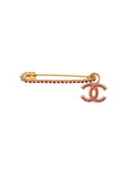 Chanel Pre-owned Cc Logos Brooch - Pink