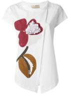 Erika Cavallini Flower Print Asymmetric T-shirt