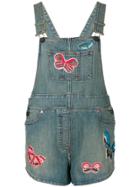 Valentino Punk Insect Appliqué Dungarees - Blue