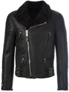 Givenchy Shearling Lined Biker Jacket, Men's, Size: 48, Black, Lamb Skin