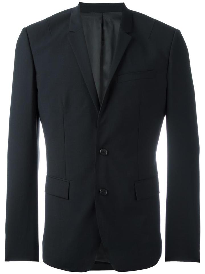 Juun.j Single Breasted Dinner Jacket, Men's, Size: 46, Black, Nylon/polyester/polyurethane/wool