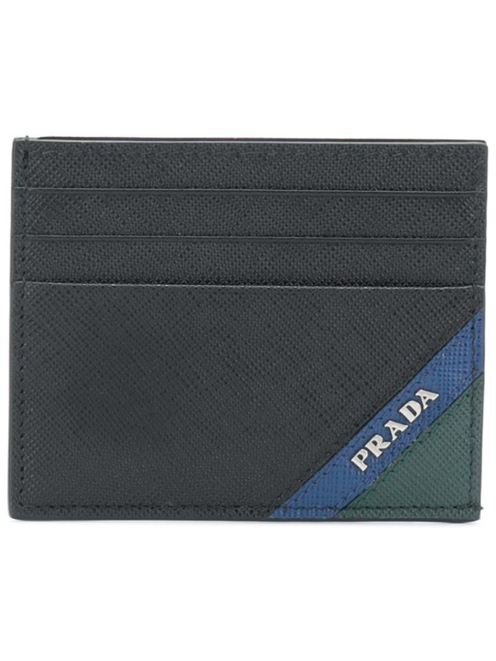 Prada Logo Plaque Card Holder - Black