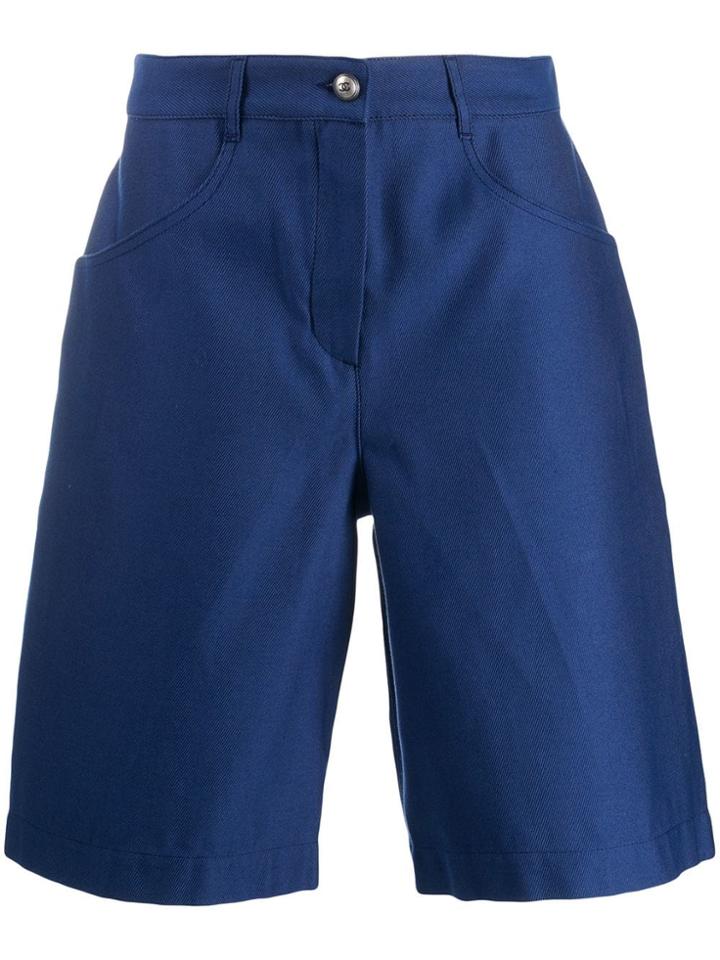 Chanel Vintage Wide Leg Shorts - Blue