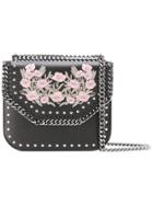 Stella Mccartney Floral Embroidered Falabella Box Shoulder Bag - Black