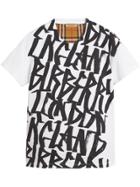 Burberry Graffiti Print And Vintage Check T-shirt - White