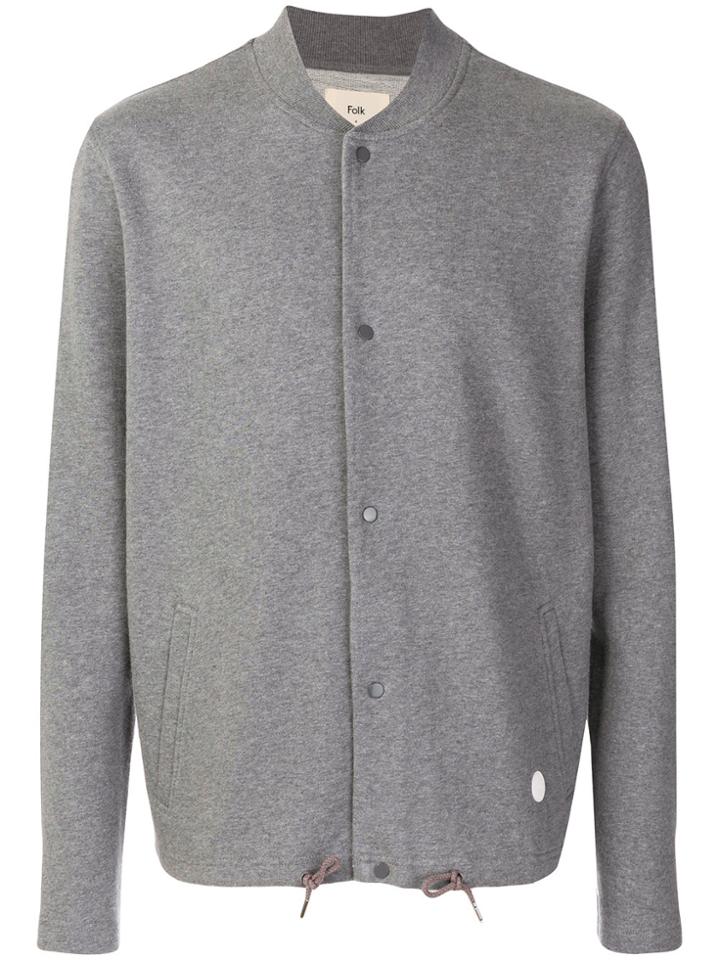 Folk Jersey Bomber Jacket - Grey