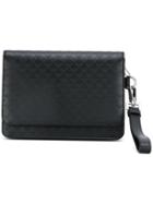 Emporio Armani Logo Embossed Clutch - Black