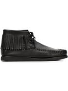 Saint Laurent Fringed Desert Boots, Men's, Size: 8, Black, Leather/rubber