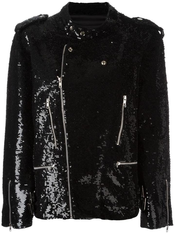 Ashish Biker Jacket, Women's, Size: Medium, Black, Cotton/polyester