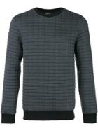 Emporio Armani Waffled Crew Neck Sweatshirt - Grey