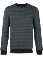 Emporio Armani Waffled Crew Neck Sweatshirt - Grey