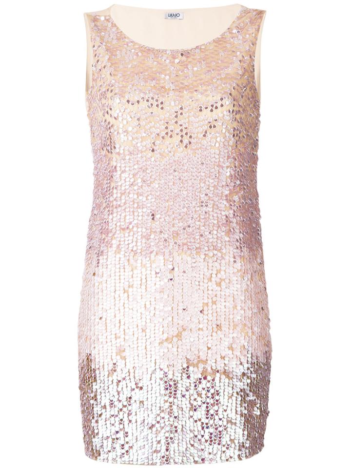 Liu Jo Sequin Embellished Dress - Nude & Neutrals