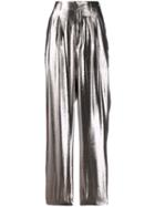 Indress Metallic Wide-leg Trousers - Silver