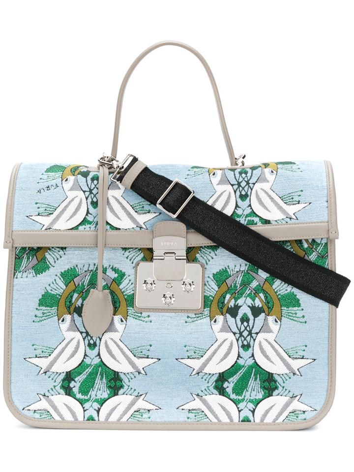 Furla Tucan Print Tote Bag - Blue