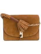 Altuzarra Fringed Detail Shoulder Bag, Women's, Brown, Leather/suede/cotton